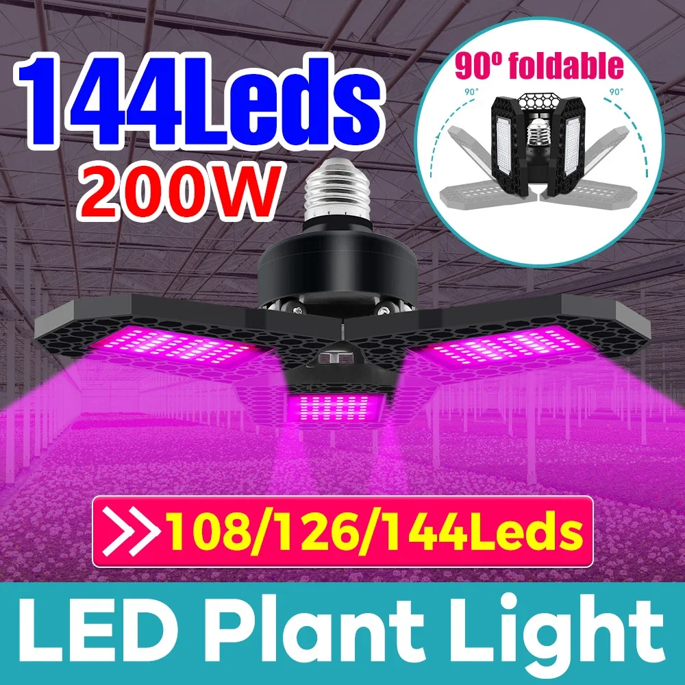 Plant Grow Light Full Spectrum - 3 Fanlı Katlanabilir LED Büyütme Lambası
