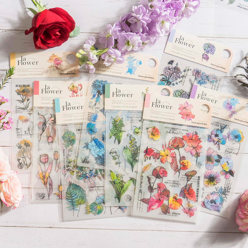 Garden Journal Planner - 30 adet Kawaii kırtasiye çıkartmalar çiçek