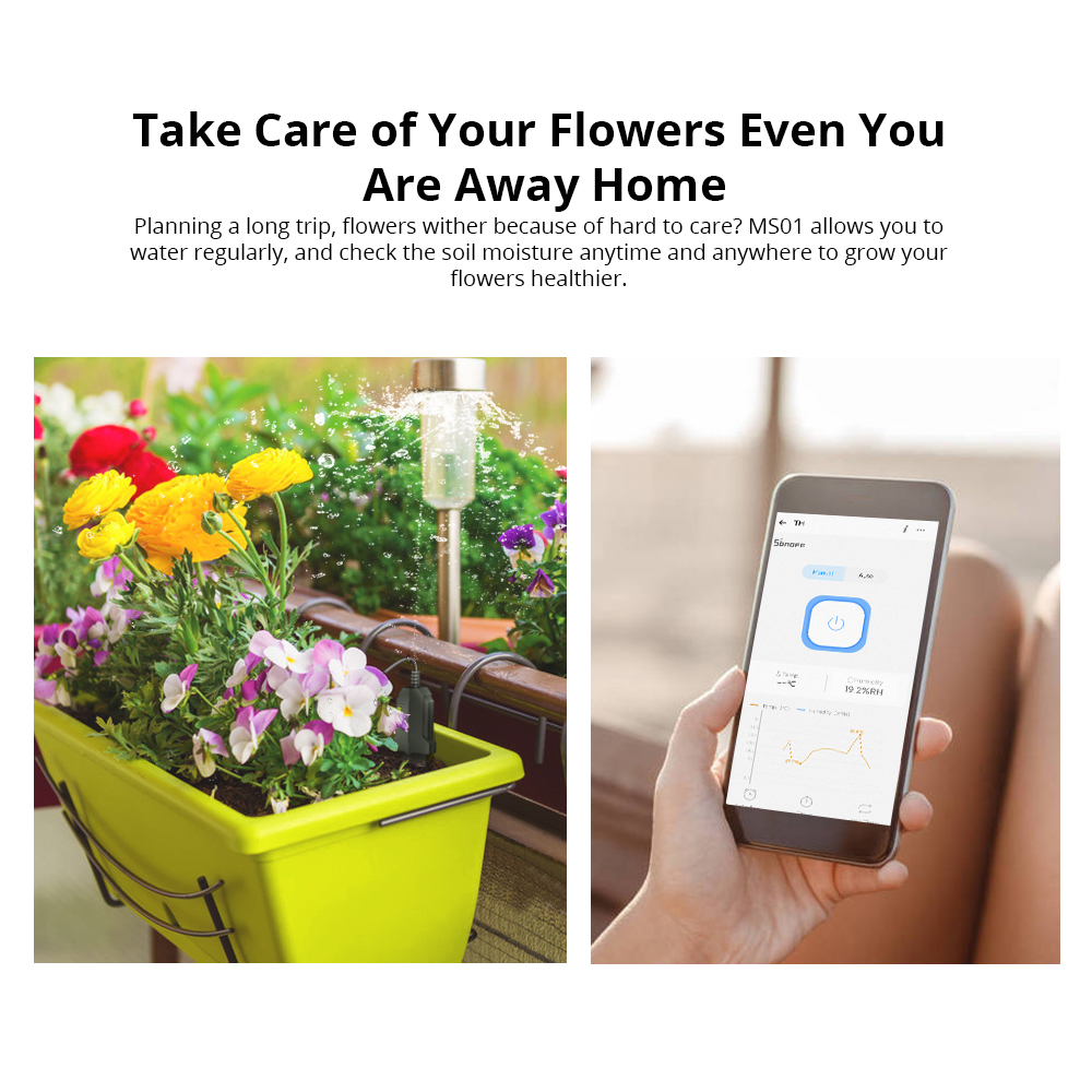 SONOFF MS01 toprak nem sensörü - Smart Garden Test incelemesi ve fiyatı